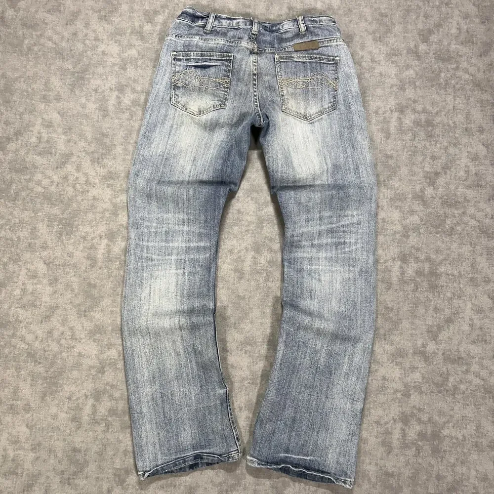 Cowgirl Tuff Co Running Free Low Rise Bootcut Jeans Womens 27x33 Light Wash